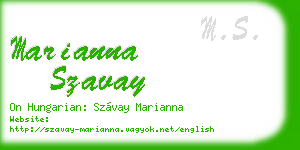 marianna szavay business card