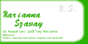 marianna szavay business card